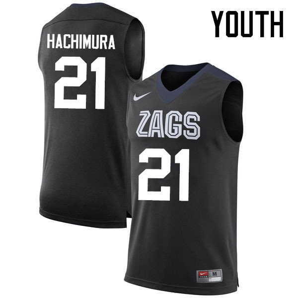 Youth #21 Rui Hachimura Gonzaga Bulldogs College Basketball Jerseys-Black